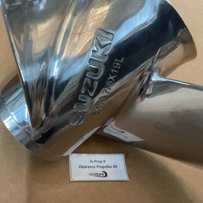 Clearance Propeller #9 - Suzuki Boat Propeller Stainless 3 x 13 7/8 x 19L - 58200-92JB0