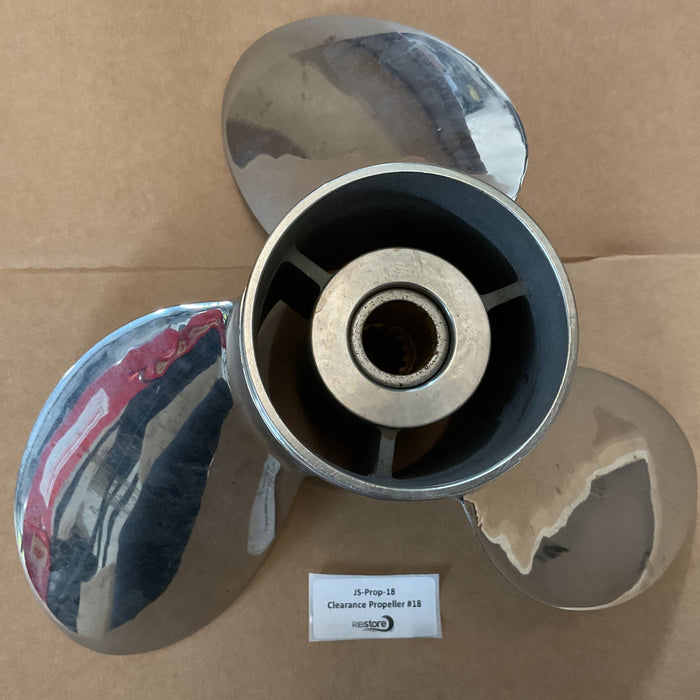 Clearance Propeller #18 - Suzuki Boat Propeller Stainless  3 x 14 3/4 x 23L - 58200-96JD0