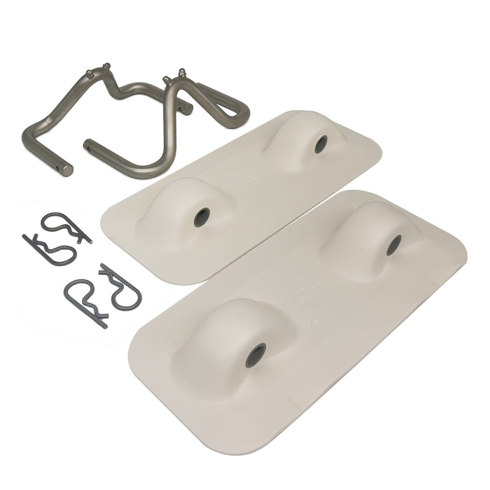 PVC Snap Davit Pads, Brackets & R-clips for Bathing Platform & Transom Kits - Pair or Single