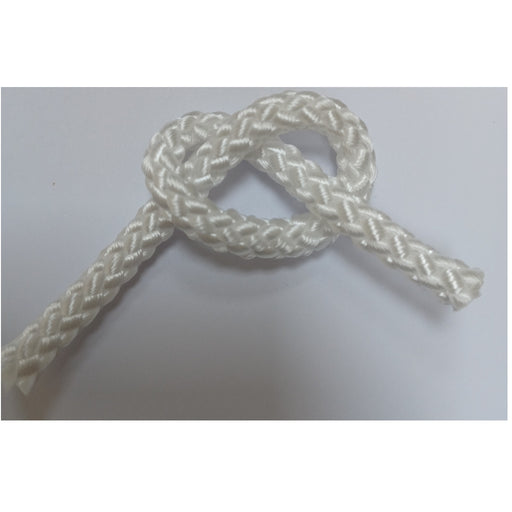 8 Plait Cord - 6mm Diameter - White